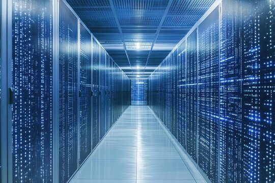 Data processing and scope scanning in a modern server room environment, data processing over scope scanning and connections - Powered by Adobe