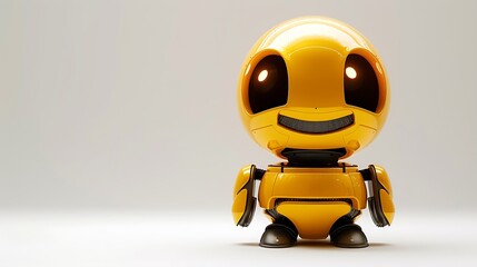 Adorable Yellow Robot Character Design for Kids' Tech Projects and Animations
