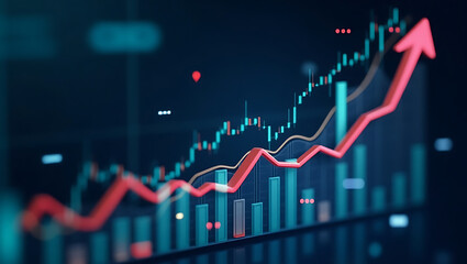 Growth business graph finance data diagram concept on stock market background with financial investment economy analysis chart or increase profit economic strategy success goal motivation development
