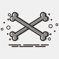 Icon crossbones. Day of the dead celebration elements. Icons in MBE style. Good for prints, posters, logo, party decoration, greeting card, etc.