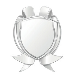 Obraz premium Silver ribbon banner with white background 