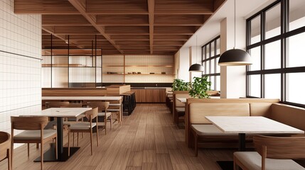 Exploring serene japandi-style design in urban interiors a minimalist ambiance from an elevated viewpoint