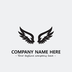 Wing illustration black and white for logo company vector image
