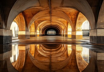 Stunning Architectural Beauty Under Arching Ceiling with Reflection