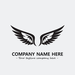 Obraz premium Wing illustration black and white for logo company vector image 