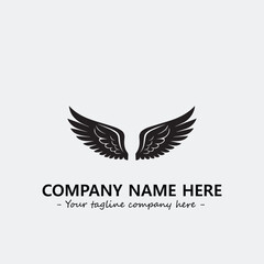 Wing illustration black and white for logo company vector image
