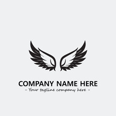 Wing illustration black and white for logo company vector image
