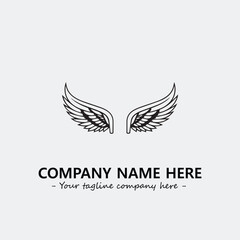 Wing illustration black and white for logo company vector image
