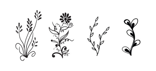 Fototapeta premium Set handmade leaves collection