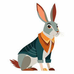 Fototapeta premium stylish-rabbit vector illustration isolated on a white background