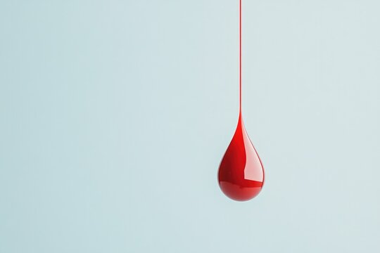 close-up of symbolic red drop representing blood donation