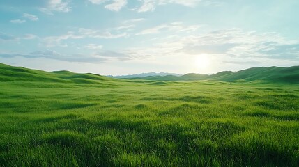 Fototapeta premium Spring flora landscape action nature view embracing flowers in green fields