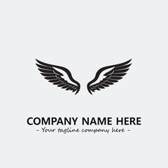 Wing illustration black and white for logo company vector image
