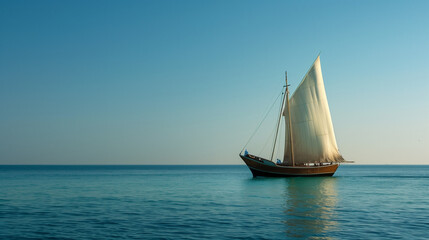 Fototapeta premium A dhow ship sailing in the Arabian Gulf