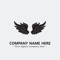 Obraz premium Wing illustration black and white for logo company vector image 