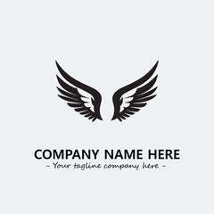 Obraz premium Wing illustration black and white for logo company vector image 