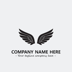 Wing illustration black and white for logo company vector image
