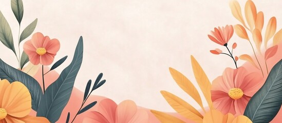 Pastel floral banner; soft background; website design