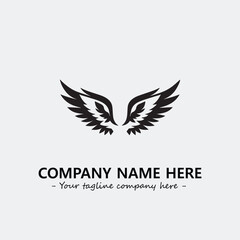 Wing illustration black and white for logo company vector image
