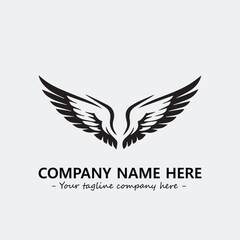 Wing illustration black and white for logo company vector image
