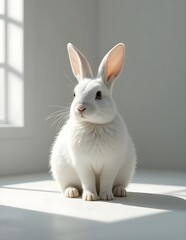 Obraz premium Cute Fluffy Baby Bunny Rabbit Pet Animal Adorable Small Domestic Hare