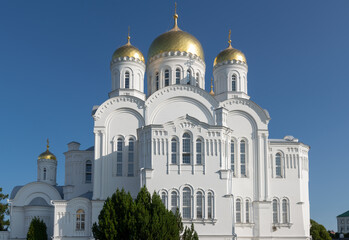 DIVEEVO, RUSSIA. Transfiguration Cathedral in the Trinity Seraphim-Diveevo monastery in the village of Diveevo  on a summer day