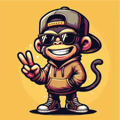 Urban Monkey with Hoodie and Shades