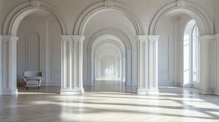 Fototapeta premium Modern Archway Interior Corridor. Generative AI