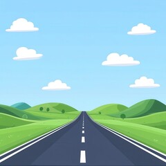 Scenic road through landscape