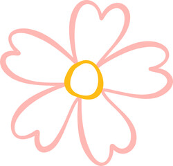 Cute cartoon hand drawn flower doodle for decoration