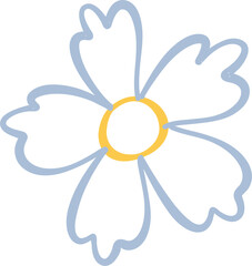 Cute cartoon hand drawn flower doodle for decoration