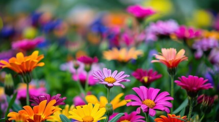 Close-up of vibrant spring flowers in full bloom. stock photo --ar 16:9 --style raw --v 6 Job ID: 33d70f39-2894-4c6a-b382-4533ae22d7b8