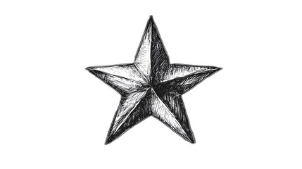Hand-drawn illustration of a star placed against a solid black background