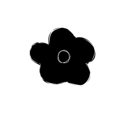 black flower doodle