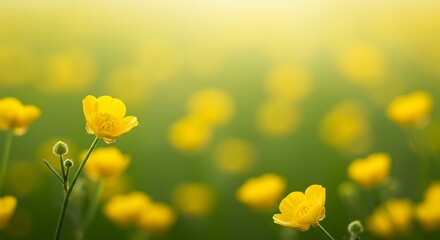 Fototapeta premium Golden Hour Meadow AI Generated