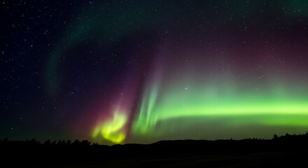 Celestial Dance of Emerald and Amethyst AI Generated