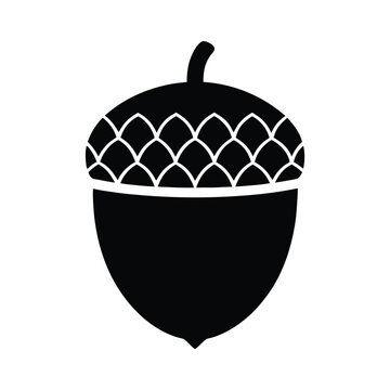 black acorn silhouette simple design clip art preview