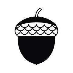 Vector illustration of an acorn isolated on a white background