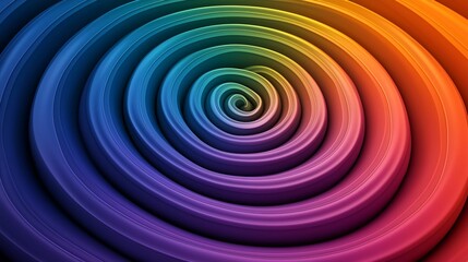 Sound 3D vibration concept Colorful spiral pattern with vibrant gradient hues.