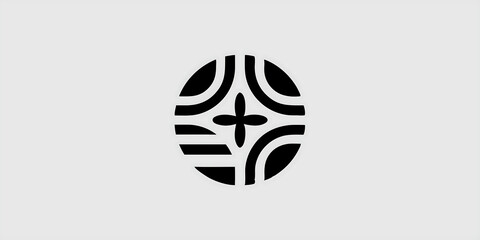 Vector Image of a Circular Design with Black Lines on a White Background