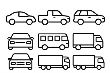 Various Vehicle Silhouettes for Transportation and Travel Concepts