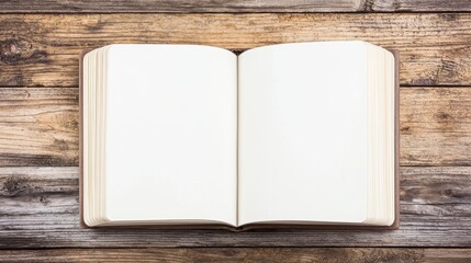 Fototapeta premium Open book on wooden surface