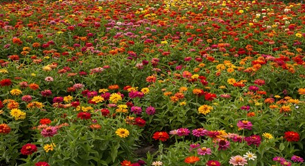 Crimson Tide of Zinnias AI Generated