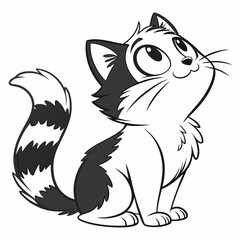 Obraz premium black cat vector illustration, Adorable Cartoon Cat Vector Drawing for Kids and Designers
