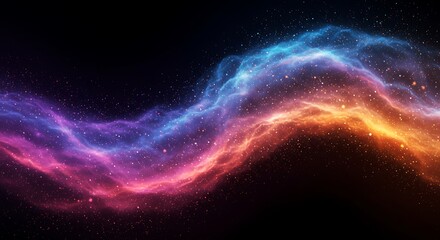 Fototapeta premium Cosmic Flux: Ember & Azure AI Generated