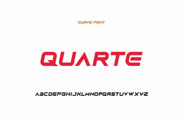 Fototapeta premium curve font, modern font, creative font, typo font, for movie, music, racing, fashion, sport, cricket