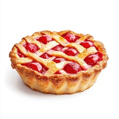 Cherry pie isolated on white background