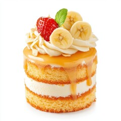 Banana cake isolated on white background