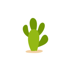 Cactus plant illustration. Flat design vector illustration.