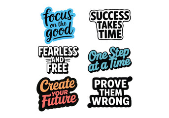 Motivational quotes and positive affirmations colorful typography design